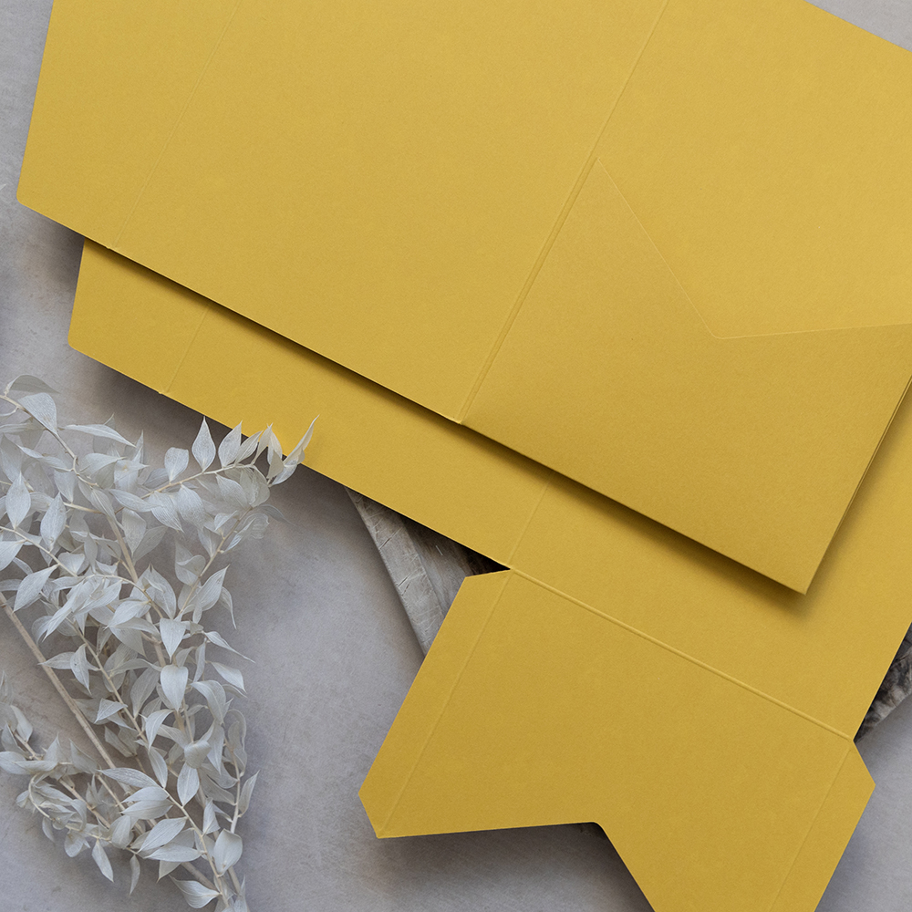 DIY 5x7" & A5 Indian Yellow Pocketfold Envelopes